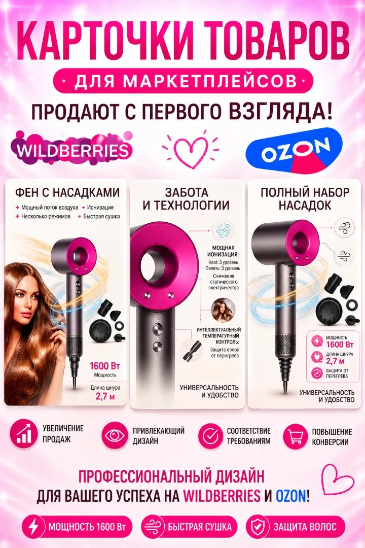 Карточки для Ozon и Wildberries Дизайн - миниатюра 3