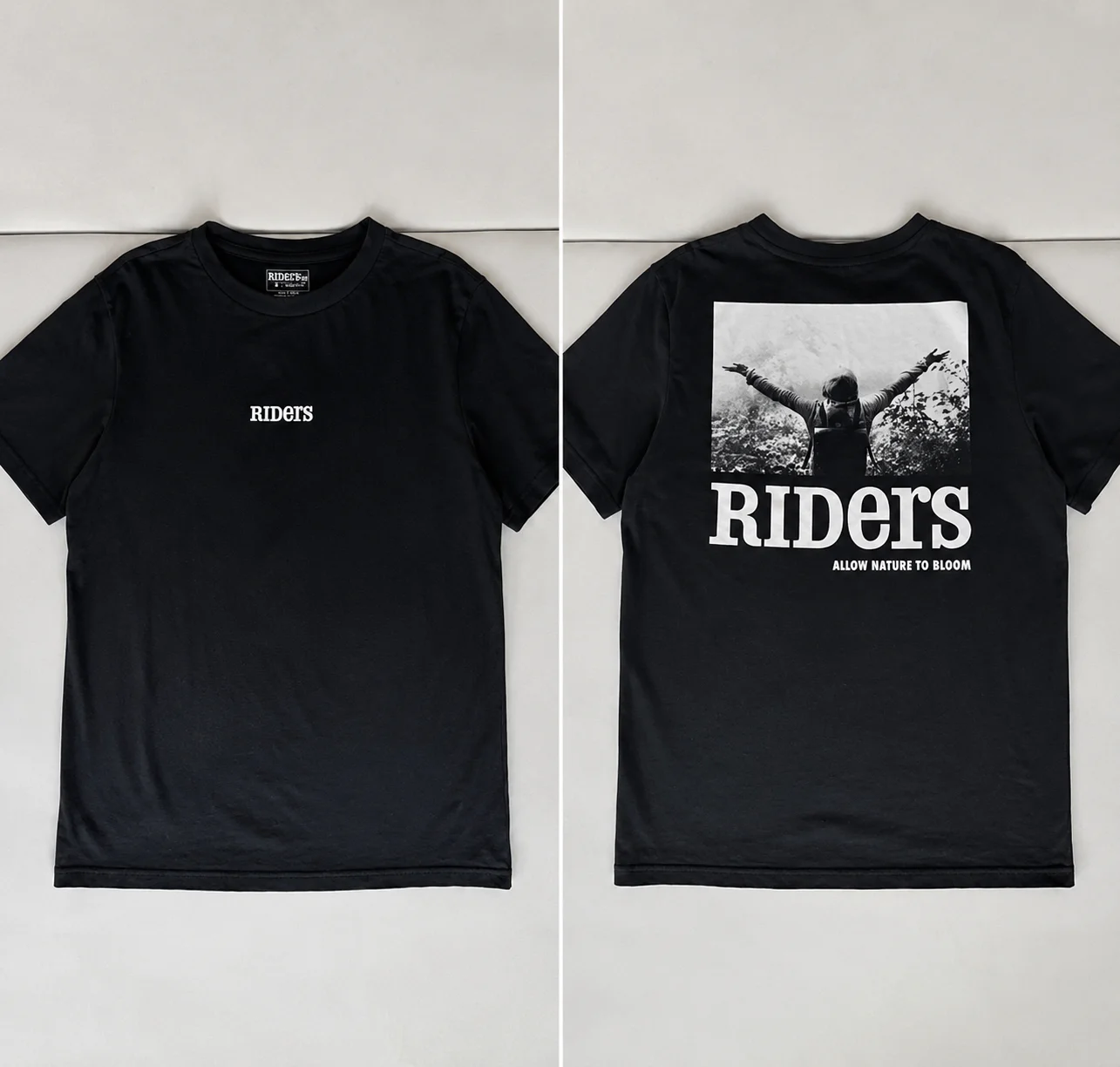 Футболка с принтом riders, streetwear, черная - изображение 1