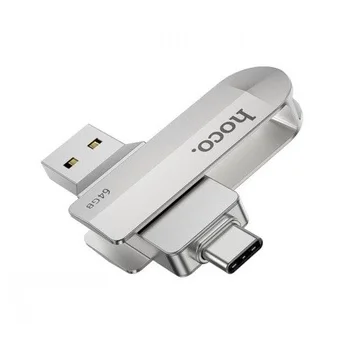 USB-флеш (USB 3.0 + Type-C) 64GB Hoco UD10 Серебро