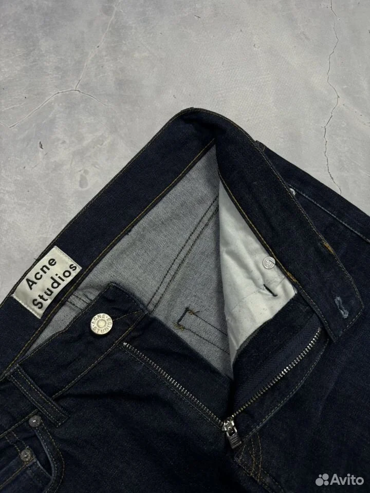 Джинсы Acne Studios 32:32 синие Ace Raw Gothic - миниатюра 4