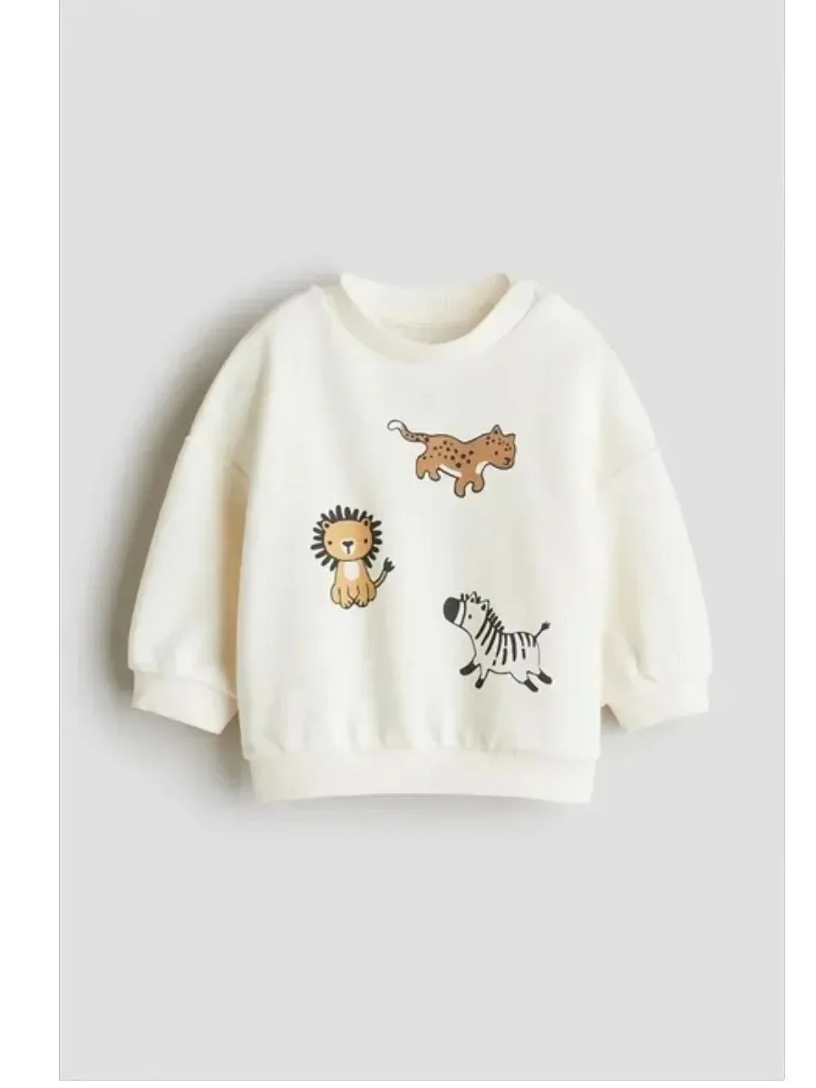 Стильный лук H&M свитшот и джинсы на мальчика 80