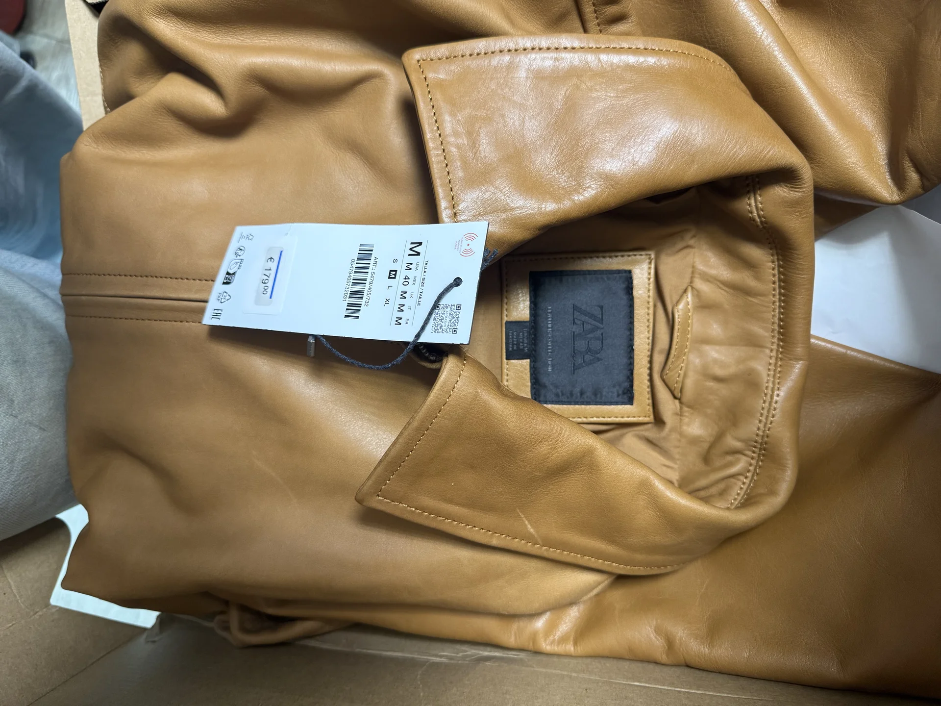 куртка кожаная Zara - миниатюра 3
