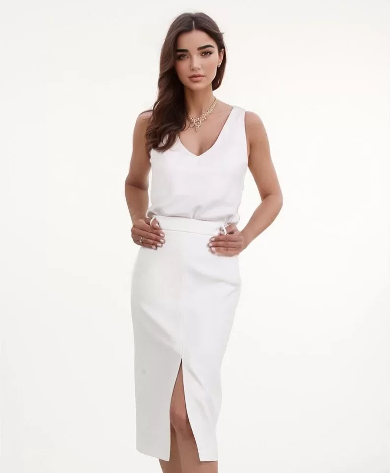 Massimo Dutti юбка белая - изображение 1
