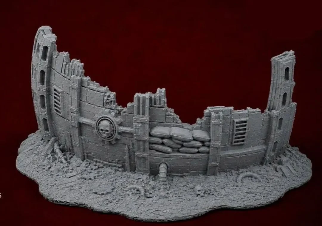 Террейн руины 40k Разрушенная стена 3D печать - миниатюра 2