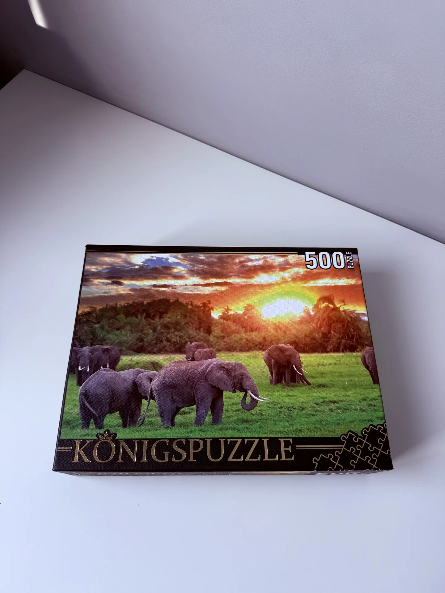 Кенийские слоны пазлы 500 элементов Konigspuzzle - изображение 1