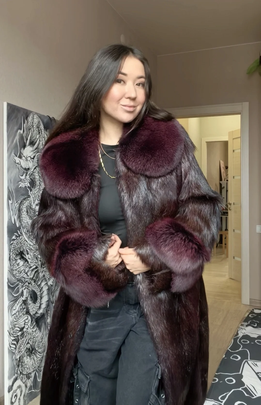 Натуральная шуба винтаж - миниатюра 7