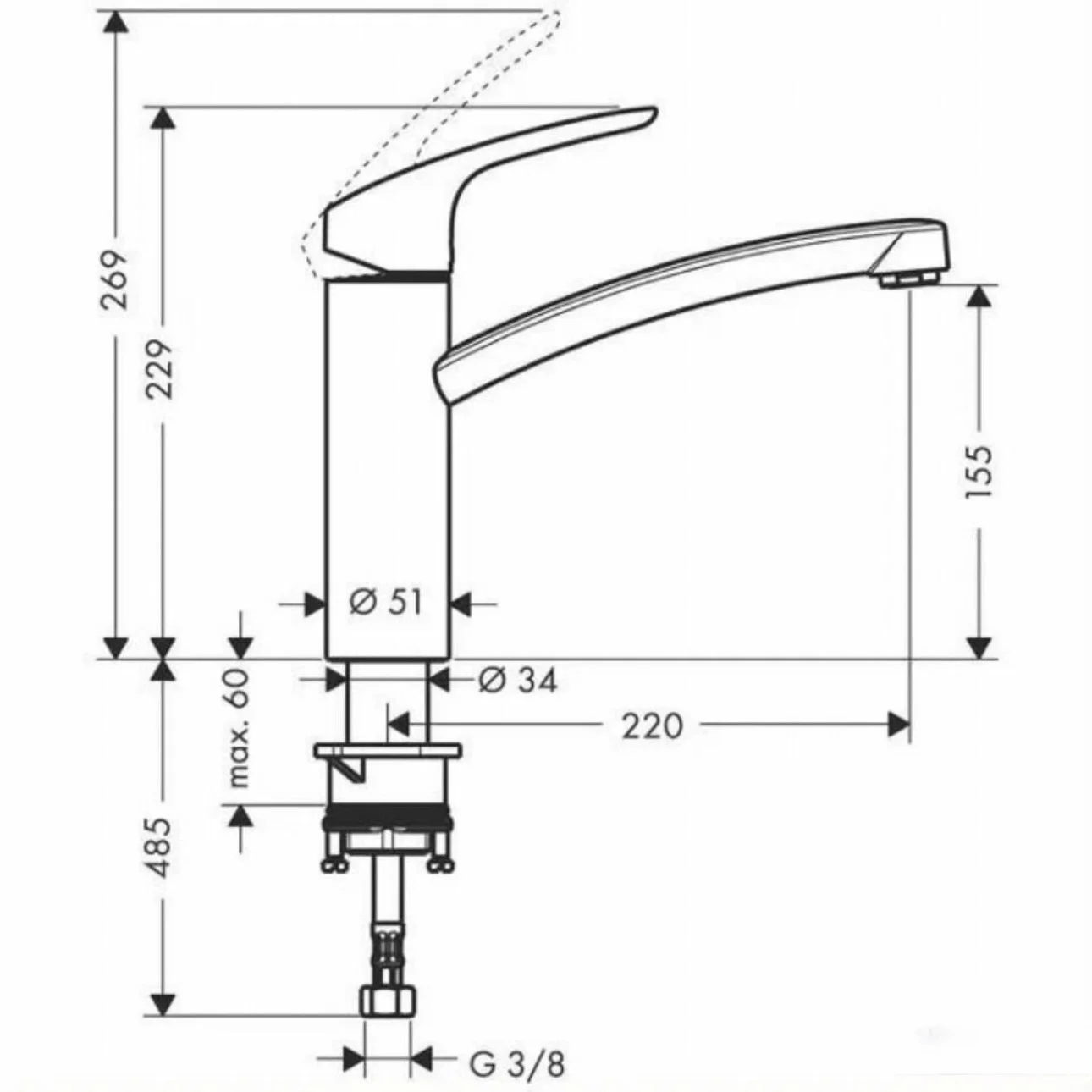 Смеситель Hansgrohe Focus M41 - миниатюра 3