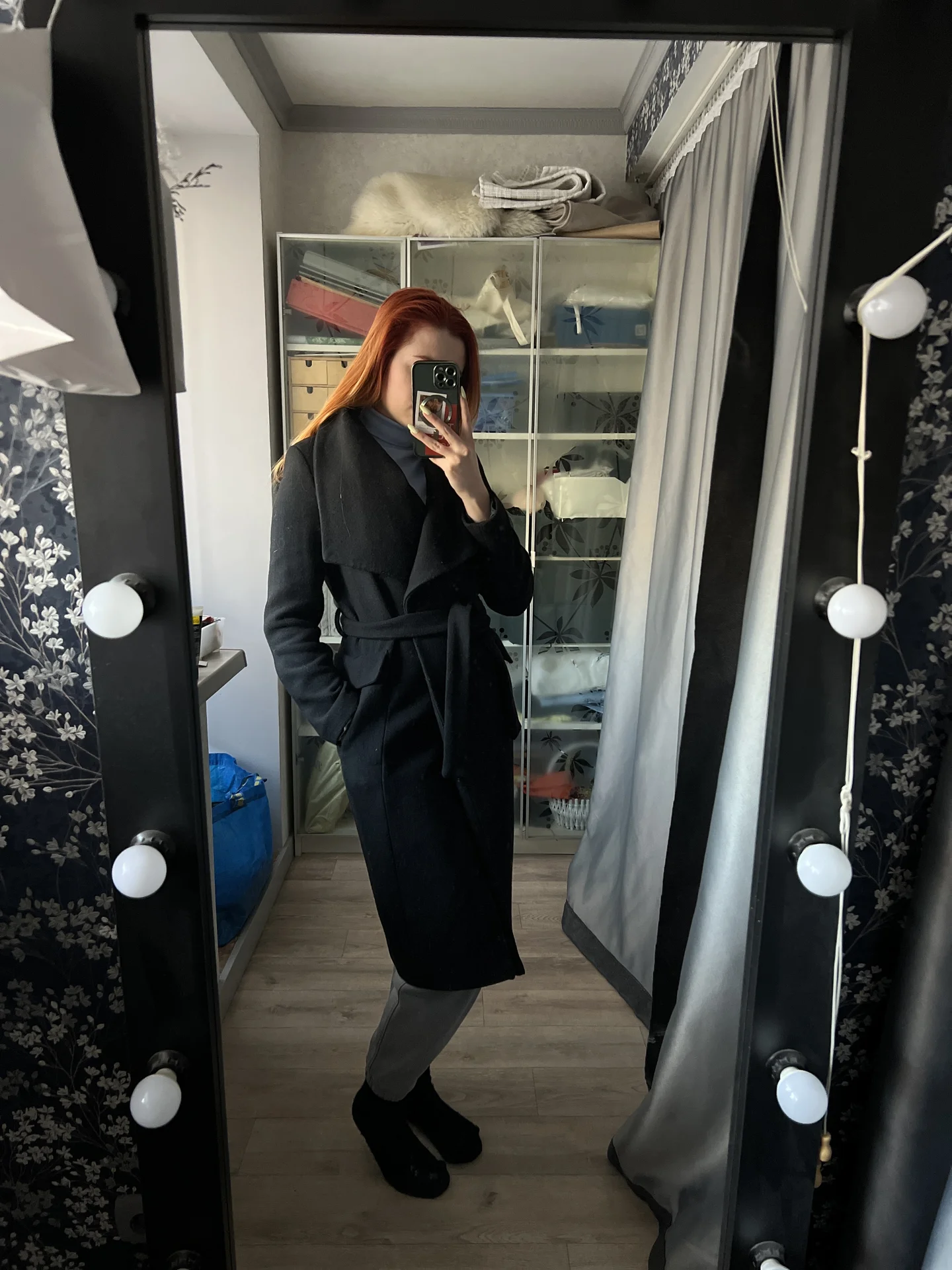 Пальто женское черное Зарина 42 - миниатюра 2