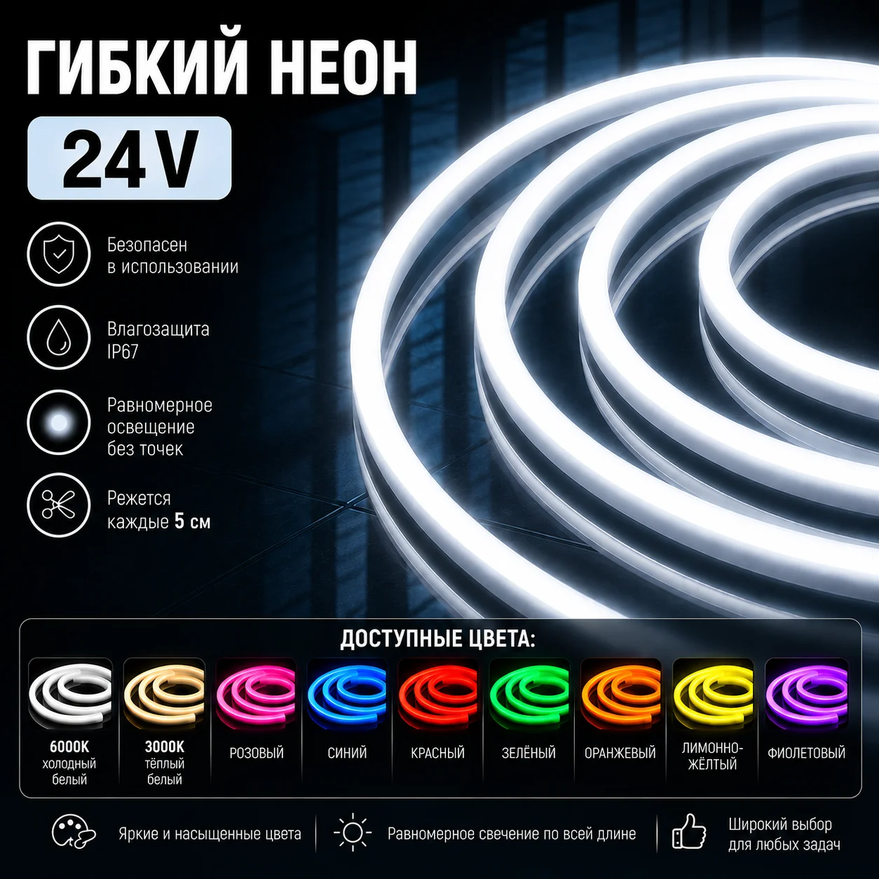 Гибкий неон 12v, 24v. Lumix kirov - миниатюра 2