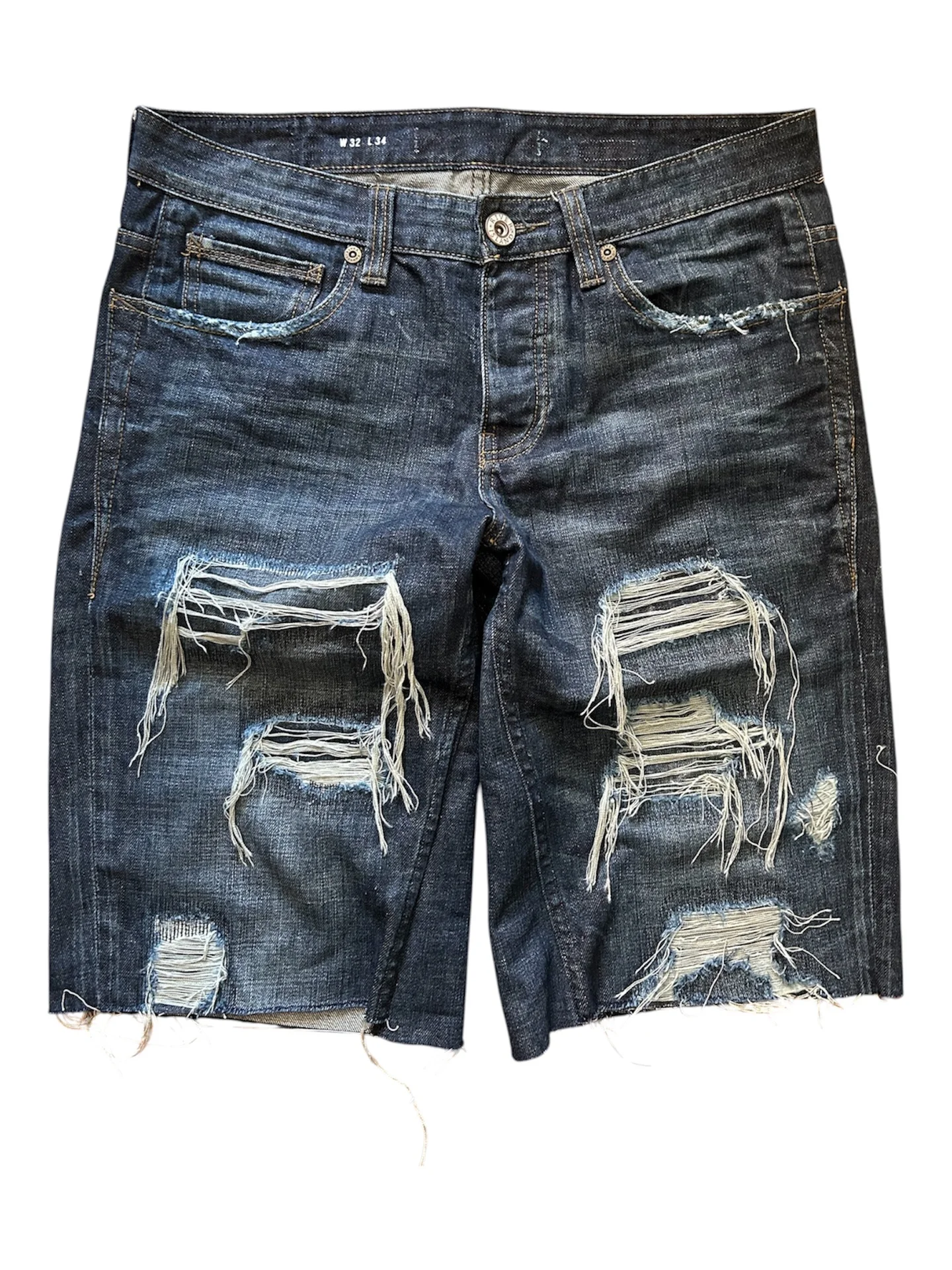 Dark Blue Distressed Jorts