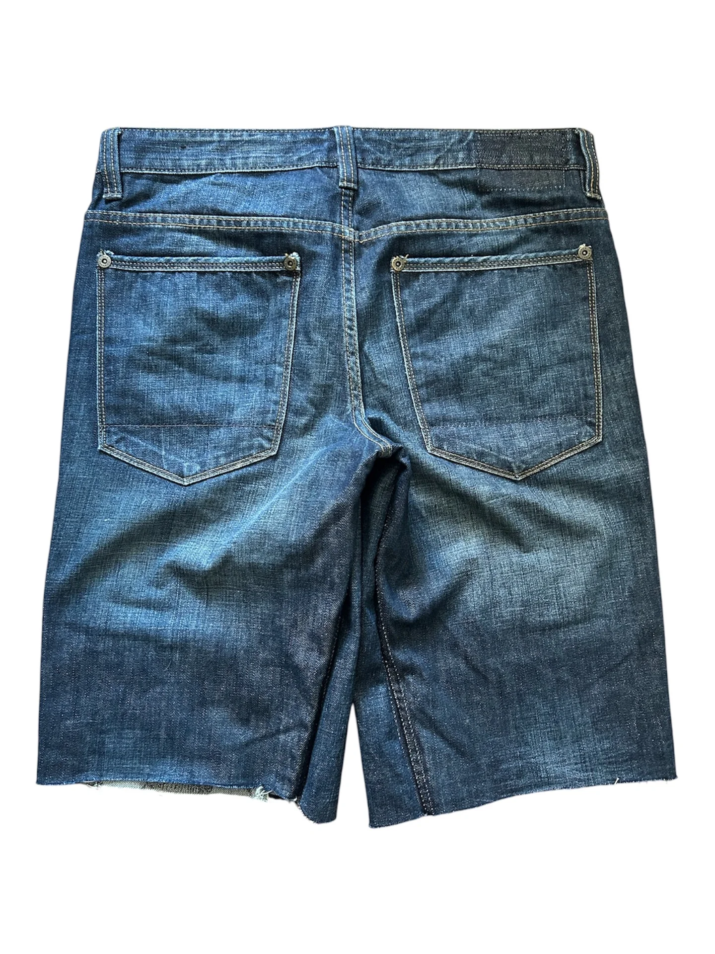 Dark Blue Distressed Jorts - миниатюра 2