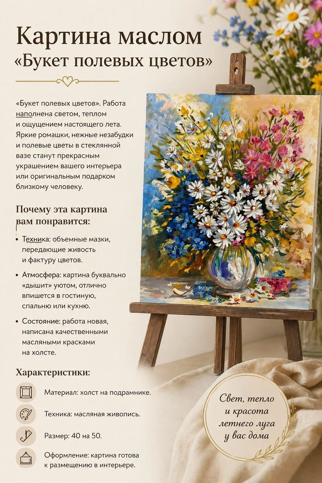 Картина маслом на холсте - миниатюра 4