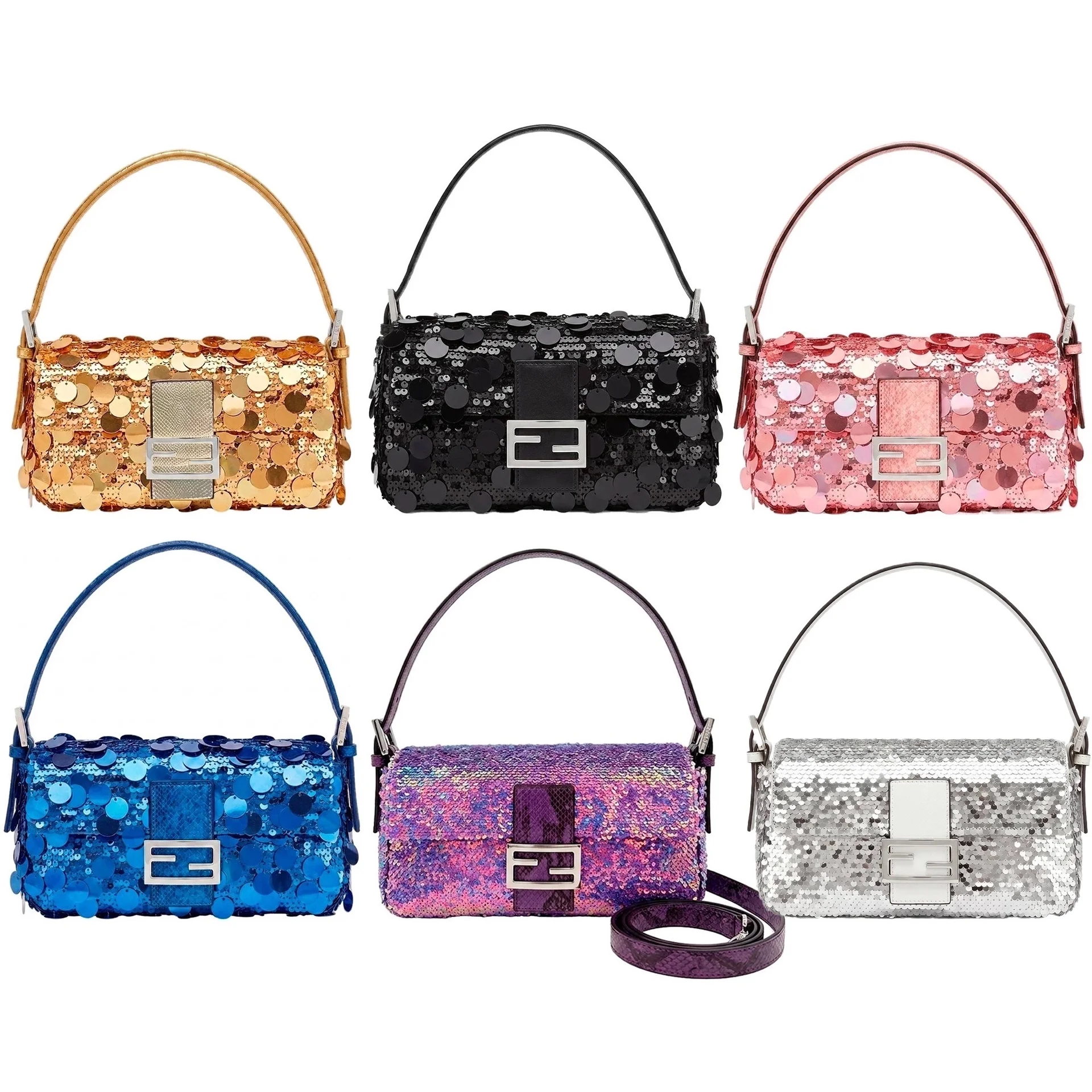 Сумка багет с пайетками Fendi - изображение 1