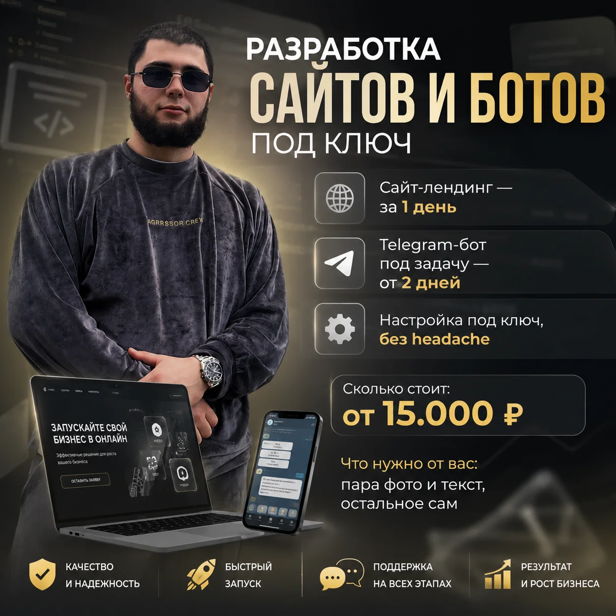Сайты, Telegram боты для бизнеса - изображение 1