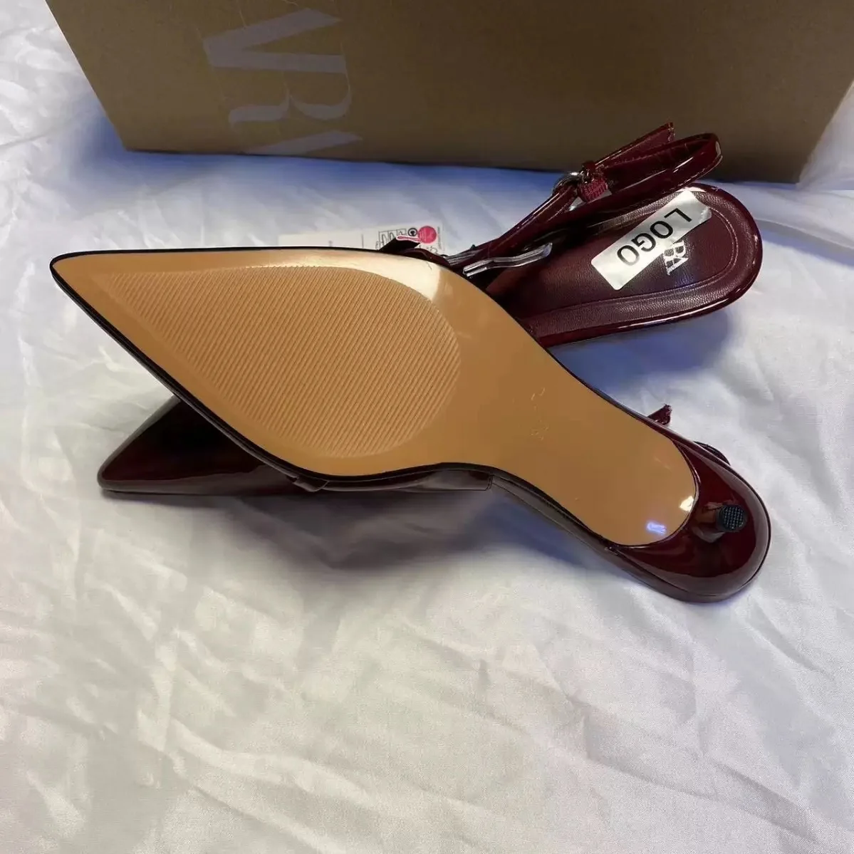 Туфли мюли Zara бургунди - миниатюра 2