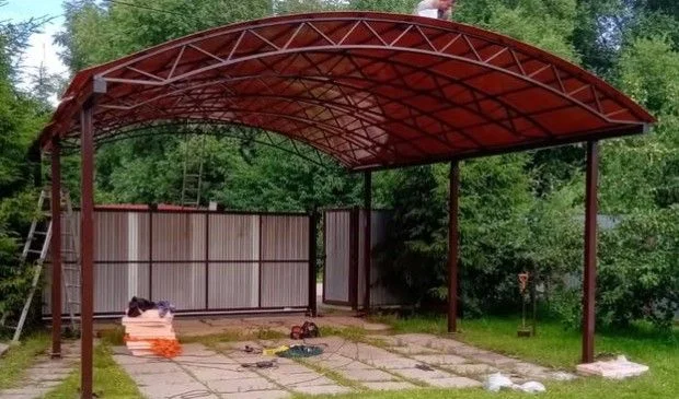 Навес арочный из поликарбоната 5600х6000мм - миниатюра 8