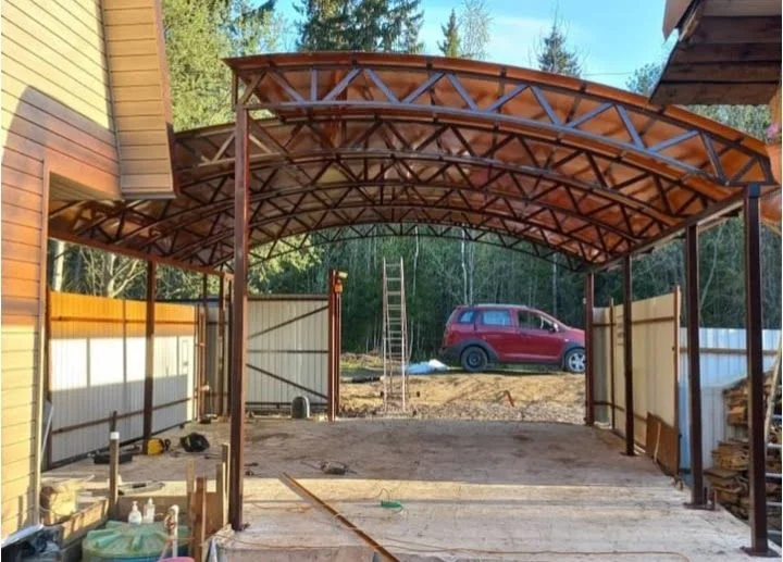 Навес арочный из поликарбоната 5600х6000мм - миниатюра 35