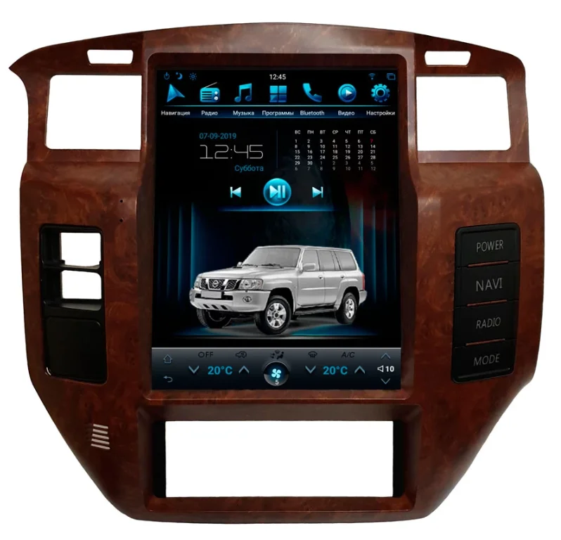 Штатная магнитола в стиле Tesla для Nissan Patrol - изображение 1