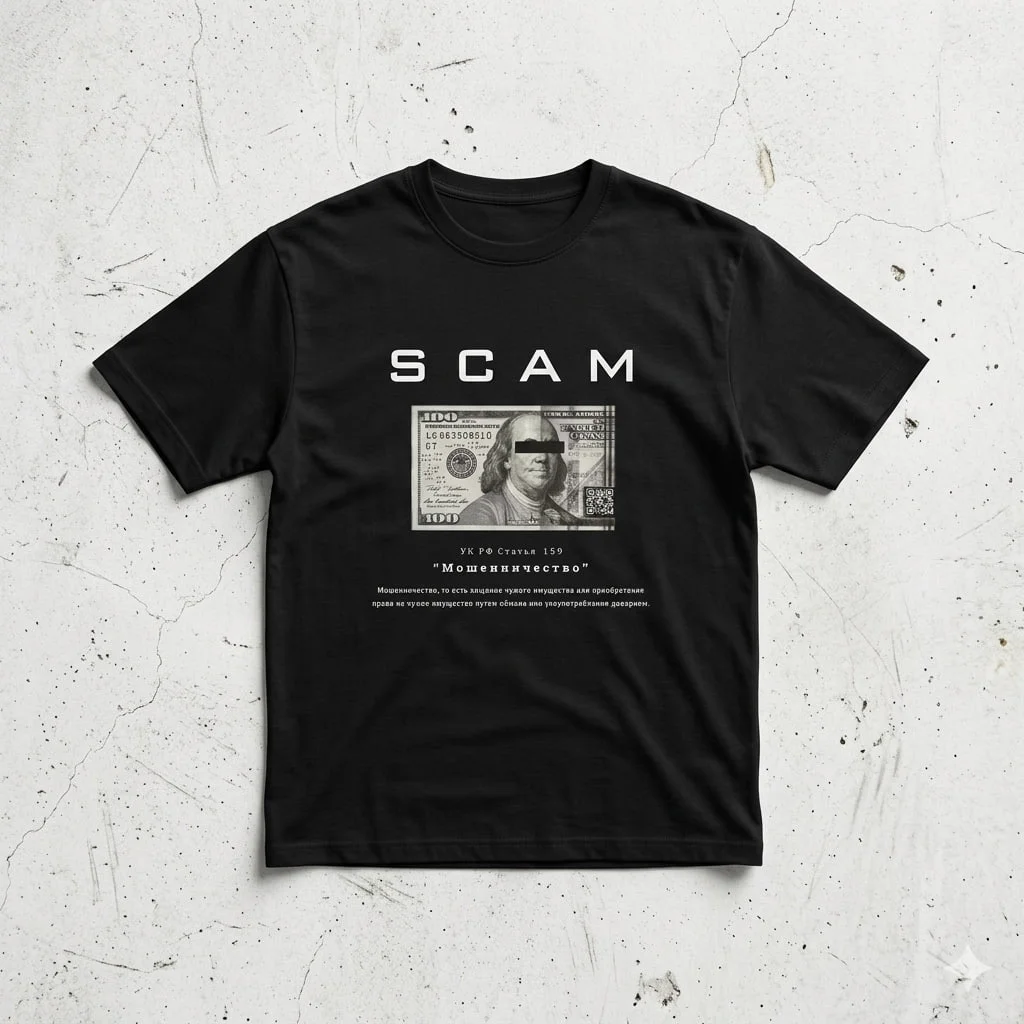 Футболка “S C A M” от бренда kunibog - изображение 1
