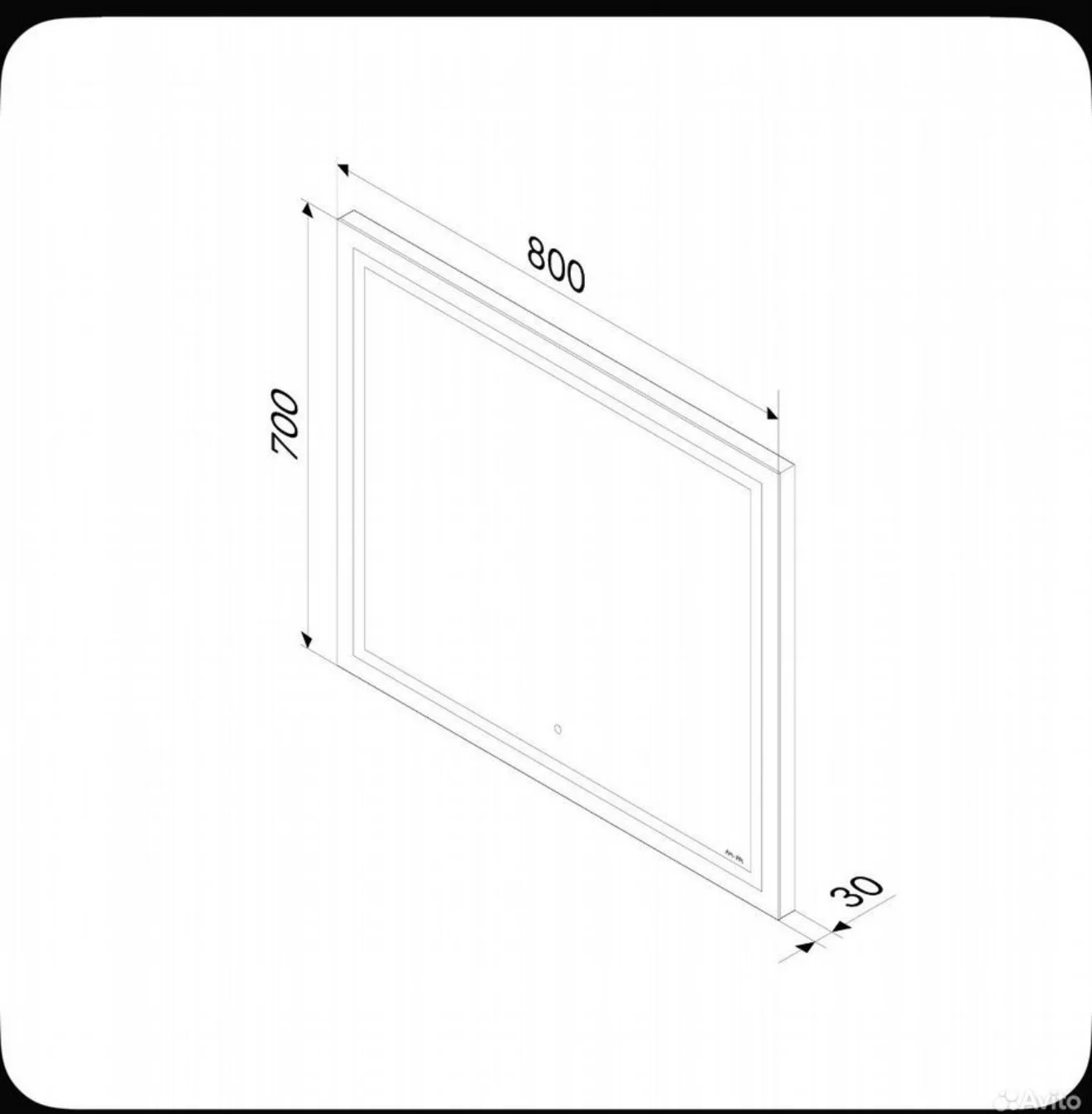 Зеркало для ванной с подсветкой AM.PM Gem 80x70см - миниатюра 5