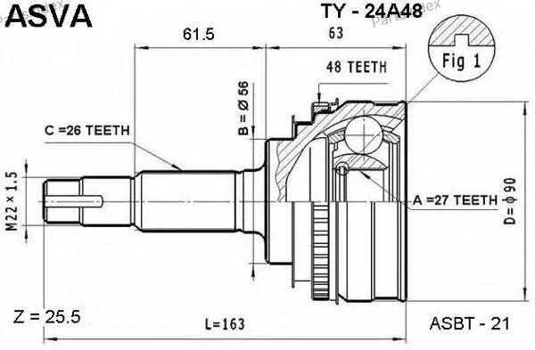 ШРУС наружный 27x56x26 - миниатюра 3