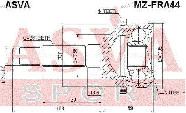 ШРУС наружный 23x56x26 - изображение 1