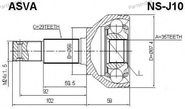 ШРУС наружный 35x56x29 - миниатюра 5