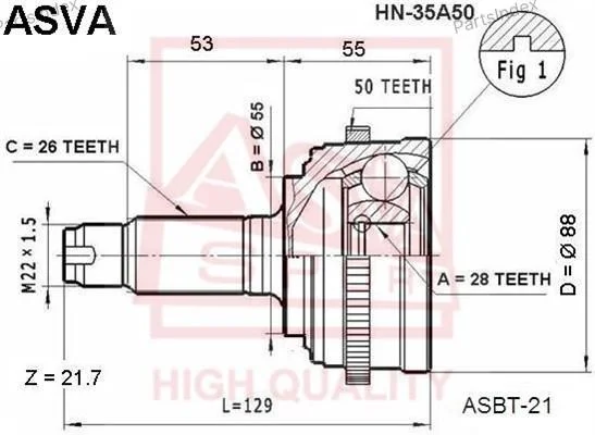 ШРУС наружный 28x55x26 - миниатюра 4