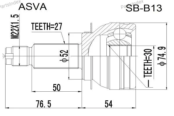 ШРУС наружный 30x52x27 - миниатюра 3
