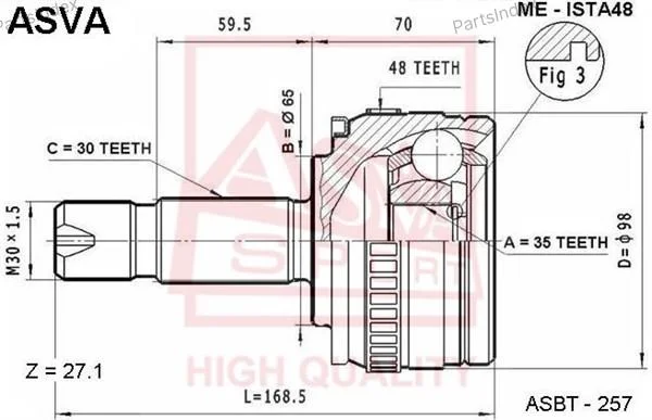 ШРУС наружный 35x65x30 - миниатюра 4