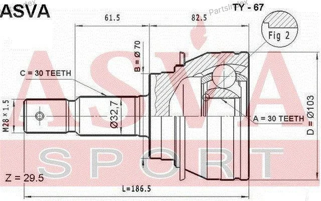 ШРУС наружный 30x70x30 - миниатюра 2