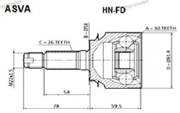 ШРУС наружный 26х59х30 - миниатюра 4
