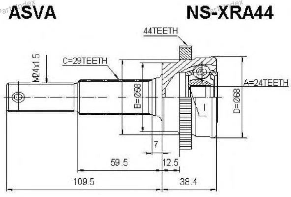 ШРУС наружный задний24x58x29 - миниатюра 3