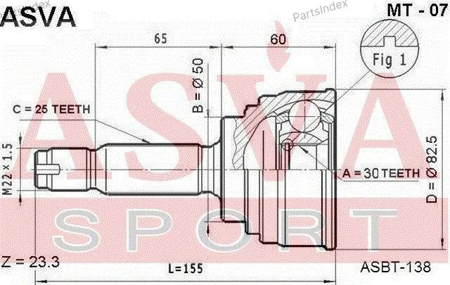 ШРУС наружный 30x50x25 - миниатюра 2