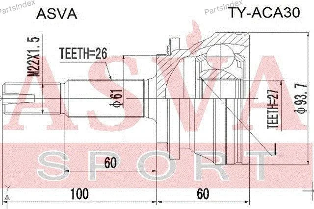 ШРУС наружный 27x61x26 - изображение 1