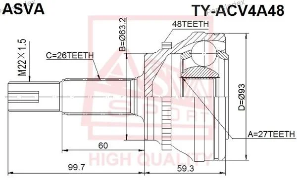 ШРУС наружный 27x63.2x26 - миниатюра 3