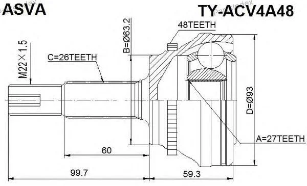 ШРУС наружный 27x63.2x26 - миниатюра 5