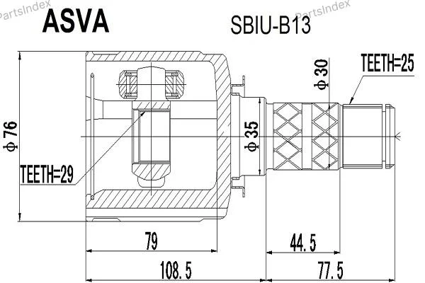 ШРУС внутренний 29x35x25 - миниатюра 4