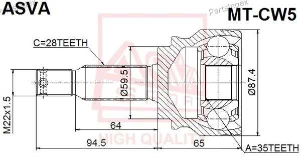 ШРУС наружный 35x59 5x28 - миниатюра 4