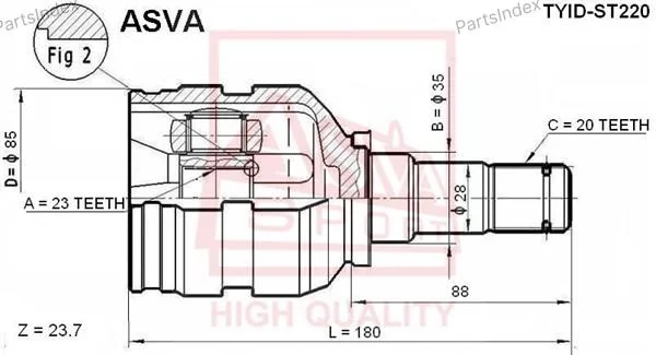 ШРУС внутренний левый 23x35x20 - миниатюра 4