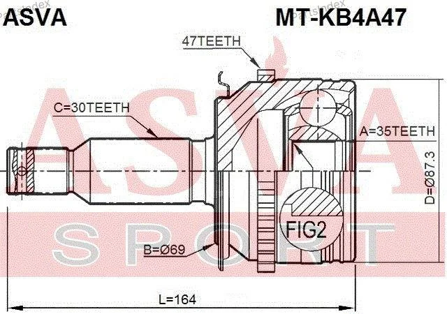ШРУС наружный 35x69x30 - миниатюра 2