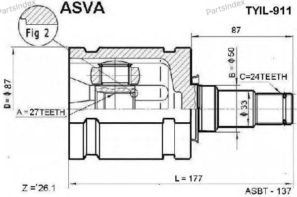 ШРУС ВНУТРЕННИЙ ЛЕВЫЙ 27X50X24 - миниатюра 5