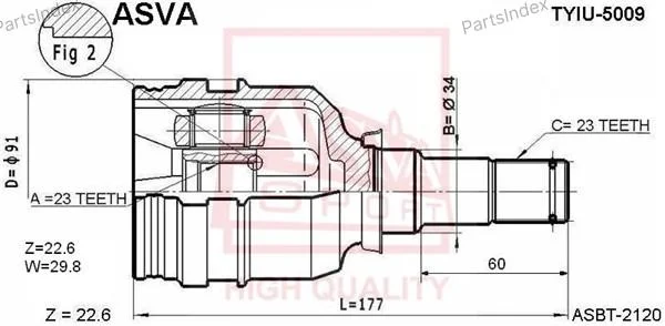 ШРУС внутренний 23x34x23 - миниатюра 4
