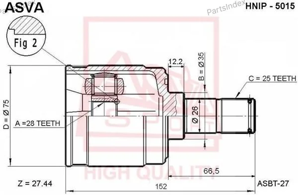ШРУС внутренний правый 28x35x25 - миниатюра 3