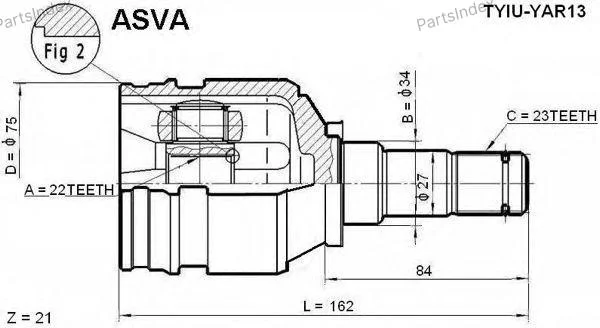 ШРУС внутренний 22x34x23 - миниатюра 3