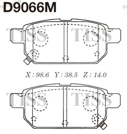 Колодки тормозные (Колодки тормозные задн. 1.2,1.3 10 9066)