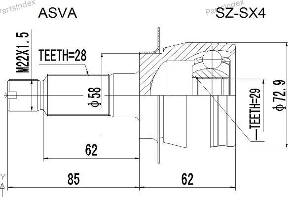 ШРУС наружный 29x58x28 - миниатюра 4