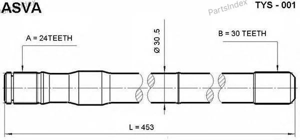 Полуось правая 24x453x30 - миниатюра 3