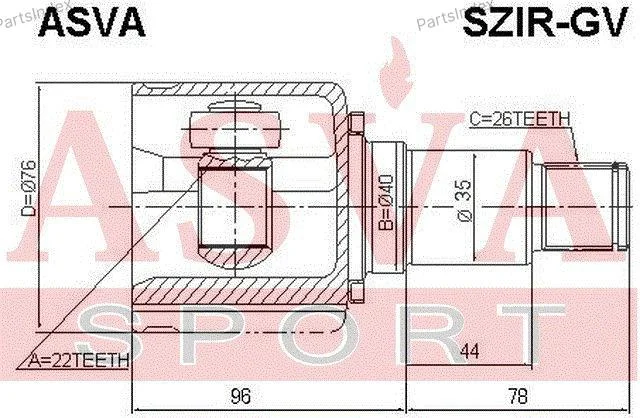 ШРУС внутренний правый 22x40x26 - изображение 1