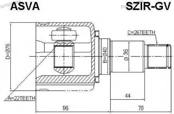 ШРУС внутренний правый 22x40x26 - миниатюра 4